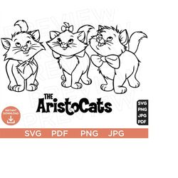 aristocats svg the aristocats svg png clipart, disneyland ears clipart svg, cut file layered by color, cut file cricut, silhouette, cricut