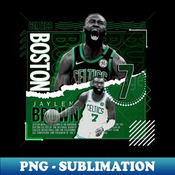 jaylen brown  basketball paper poster celtics - png transparent sublimation file - revolutionize your designs