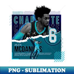 jalen mcdaniels basketball paper poster hornets - modern sublimation png file - bold & eye-catching