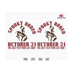 spooky rodeo svg, october 31 svg, cowboy svg, western desert svg, spooky skeleton cowboy, western halloween svg, vintage halloween rodeo