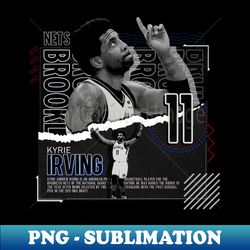 kyrie irving basketball paper poster nets - instant png sublimation download - revolutionize your designs