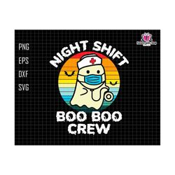 boo boo crew svg, spooky nurse svg, nurse halloween svg, nurse svg,  nursing svg, cute ghost svg, retro vintage halloween, retro nurse svg