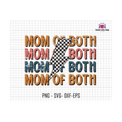 mom of both svg, checkered lightning bolt svg, distressed mom svg, stacked mom svg, mom of boys svg, mom of girls svg, retro mom svg