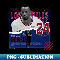 norman powell basketball paper poster clippers - retro png sublimation digital download - perfect for personalization