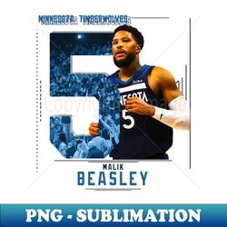 Malik Beasley Basketball Edit Timberwolves - Retro PNG Sublimation Digital Download - Vibrant and Eye-Catching Typography