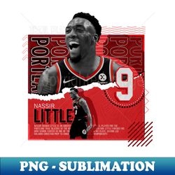 nassir little basketball paper poster trail blazers - decorative sublimation png file - revolutionize your designs