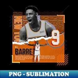 rj barrett basketball paper poster knicks - creative sublimation png download - perfect for personalization