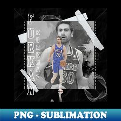 furkan korkmaz basketball paper poster 76ers 2 - high-resolution png sublimation file - vibrant and eye-catching typography