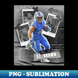 amon-ra st brown football paper poster lions 5 - elegant sublimation png download - perfect for sublimation art