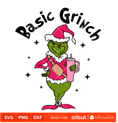 basic grinch stanley tumbler inspired svg christmas svg merry grinchmas svg santa claus svg cricut silhouette vector cut