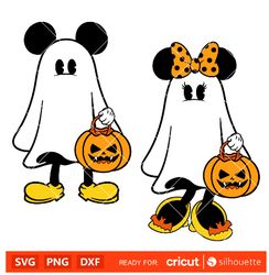 halloween mickey minnie ghost bundle svg trick or treat svg halloween svg disney svg cricut silhouette vector cut file