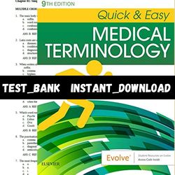 Latest 2023 Quick & Easy Medical Terminology 9th Edition Leonard Test bank | All Chapters