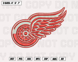 detroit red wings embroidery designs, machine embroidery files, nfl embroidery files