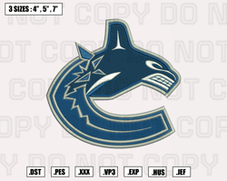 vancouver canucks embroidery designs, machine embroidery files, nfl embroidery files