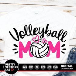 volleyball mom svg, volleyball svg, love volleyball cut files, women svg dxf eps png, proud mama clipart, cheer mom svg,