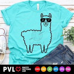 llama svg, llama with sunglasses svg, no prob llama svg dxf eps png, funny alpaca cut files, kids shirt design, woman sv