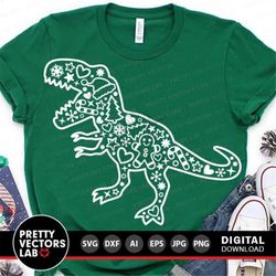 dinosaur christmas svg, christmas dino cut files, dinosaur svg dxf eps png, kids shirt design, baby clipart, sublimation