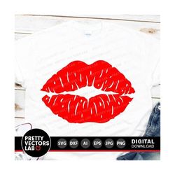 kiss svg, valentine's day svg, grunge kiss cut files, distressed kiss clipart, valentine svg dxf eps png, cute lips svg,