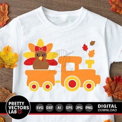 girl turkey train svg, thanksgiving svg dxf eps png, girls svg, fall cut files, kids shirt design, newborn baby clipart,