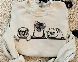 funny ferrets with glasses sketch shirt, farm lover tee, cute animals unisex tshirt, ferrets meme trending family gift a