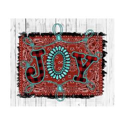 joy png, sublimation download, bandana, turquoise, plaid, gemstone, country, western, rodeo, christmas, holidays, sublimate,