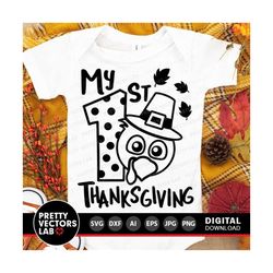 my 1st thanksgiving svg, boy turkey svg, thanksgiving svg dxf eps png, baby cut files, newborn clipart, sublimation png,