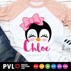 penguin svg, cute penguin face svg dxf eps png, girls penguin cut files, baby penguin svg, kids shirt design, winter svg