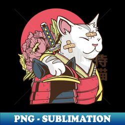 a samurai cat with bandages in its face - stylish sublimation digital download - perfect for personalization