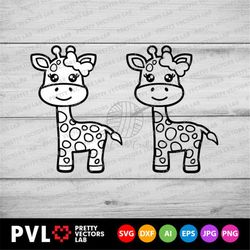 giraffe girl svg, giraffe outline svg, cute giraffes cut files, kids shirt design, giraffe svg dxf eps png, baby clipart