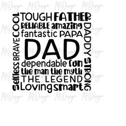 dad typography svg fathers day svg for cricut, silhouette, vinyl cutting, stencil, diy t shirt gift for dad - instant di