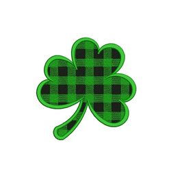 buffalo plaid shamrock embroidery design, st. patricks day embroidery file, 3 sizes, instant download