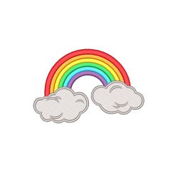 rainbow embroidery design, 3 sizes, instant download