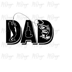 fishing dad svg fathers day svg design cutting file for cricut, silhouette, vinyl - diy t shirt gift for father, grandpa