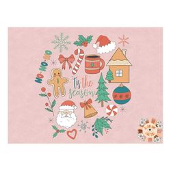 christmas doodles png sublimation design download-christmas tree png, santa claus png, candy cane png, gingerbread house