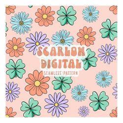 saint patrick's day seamless pattern digital design download-floral seamless file, flowers seamless patterns, st patty d