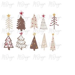 woodland christmas tree svg files for cricut, silhouette cameo - great for xmas stickers, gift tags, cutting vinyl, iron