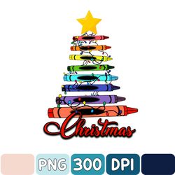 Teacher Christmas Png, Crayon Tree Light Png, Gifts Student, Teacher Christmas Gift, School Christmas Png