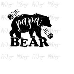 papa bear svg cut file for cricut, silhouette - for customizing dad shirt - great gift idea for fathers day for new dad