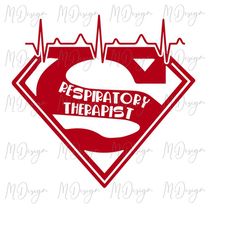 super respiratory therapist svg - cute digital t shirt design for registered nurses - gift idea for nursing school gradu