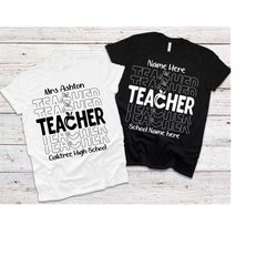 personalized teacher t shirt design with school name - teacher svg cutting files for cricut, silhouette, glowforge- teac