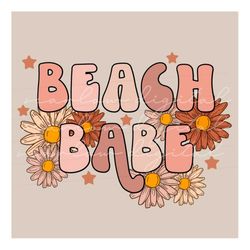 boho beach babe png sublimation design download, printable vinyl png, floral daisy png, png for little girls, little gir