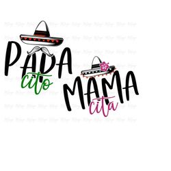 mama cita papa cito svg - cinco de mayo svg t shirt design for couple - mexican fiesta cricut cutting files for vinyl, i