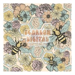 honey bee seamless pattern-floral sublimation digital design download-flowers seamless file, honey sublimation, spring s