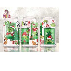 cartoon christmas tumbler wrap, 16oz can glass wrap, merry christmas can glass, libbey can glass, christmas vibes, christmas watercolor wrap