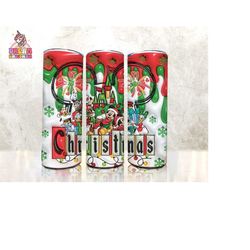 3d inflated christmas tumbler wrap, mouse and friends png, 3d christmas png, christmas magic castle, christmas sublimation, christmas vibes