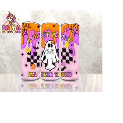 3d inflated i ghost people all year around tumbler wrap design, retro spooky season halloween tumbler wrap, 3d 20oz sublimation design png