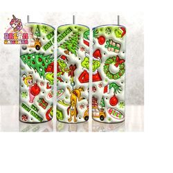 inflated christmas tumbler, retro christmas, 3d inflated tumbler, my day tumbler, 3d tumbler wrap, 20oz skinny tumbler, christmas wrap png