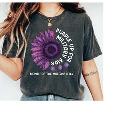 purple up for military kids shirt, floral military child tshirt, military children month shirt, purple ribbon gifts, ls2