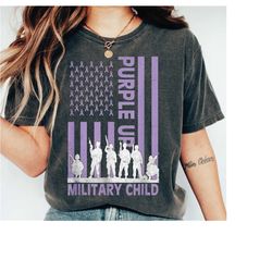 purple up for military child american flag shirt, military children month shirt, child awareness tshirt, unisex adult yo