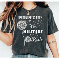 military kids shirt, floral purple up for military kids shirt, month of the military child shirt, army soldier kids, we